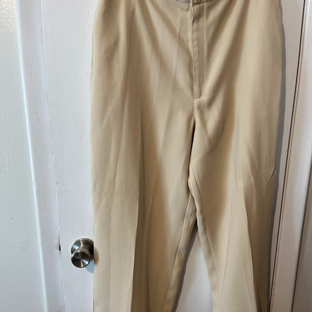 LIZ CLAIBORNE LIVVY HIGH Waist Beige Wide Leg Dress Pants SZ XL